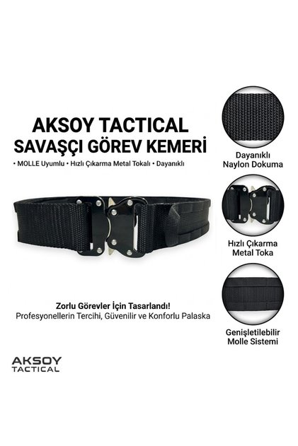 Warrior Duty Belt Molle Quick Release with Metal Buckle Black