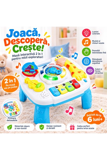 Masă educativă interactivă pentru bebeluși — Distracție și învățare 2 în 1 🎶 🧒