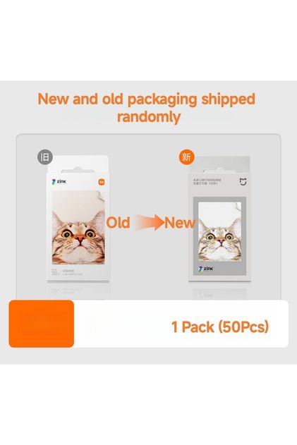 MIJIA 1 Pack 50 PCS Mijia ZINK Pocket Photo Paper 3Inch Self-Adhesive Instant Print No Ink Needed fo