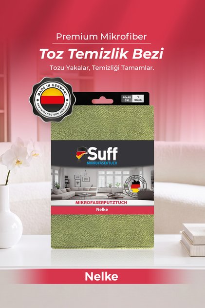 Nelke Microfiber Dust Cleaning Cloth Multi-Purpose Balcony and Garden Furniture Cloth 40X40 cm Green