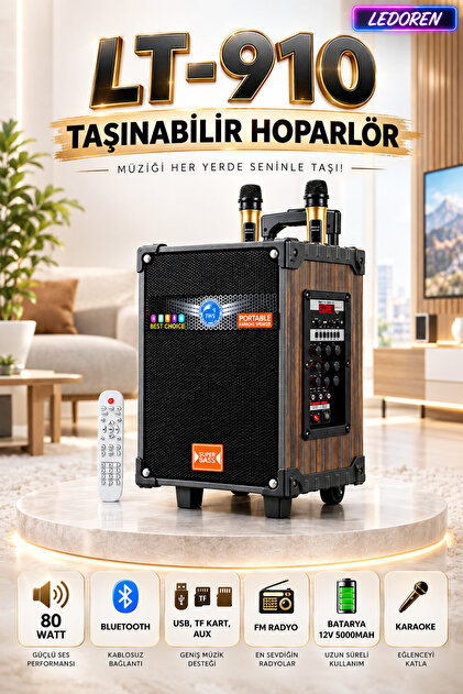 Torima Bluetooth Hoparlör Çift Mikrofonlu Kumandalı Speaker Lt-910