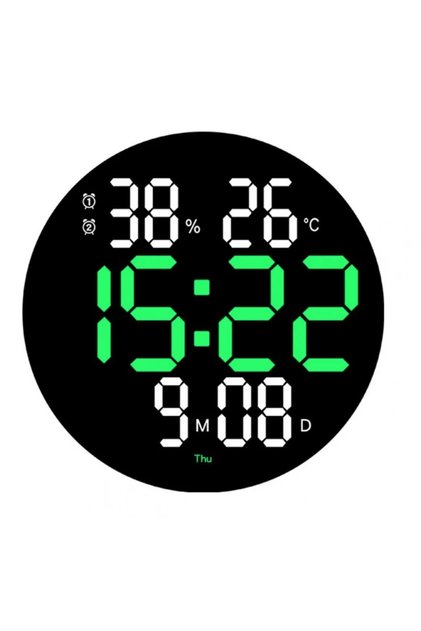 Ceas electronic de perete RD A329 cu afișaj VERDE, temperatură, umiditate, dată