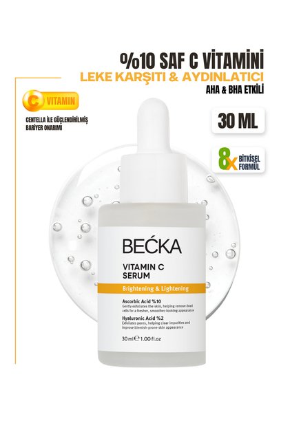 10% Vitamin C Serum Brightening Anti-Blemish with Hyaluronic Acid 30 ml 10% Ascorbic Acid & Hyaluronic Acid 2%