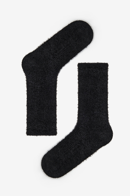 Puffy Nope Black Socks