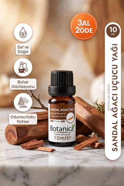 Sandal Ağacı Yağı %100 Saf Uçucu Yağ Doğal Parfüm Meditasyon Aromaterapi 10 ml Pura Morena