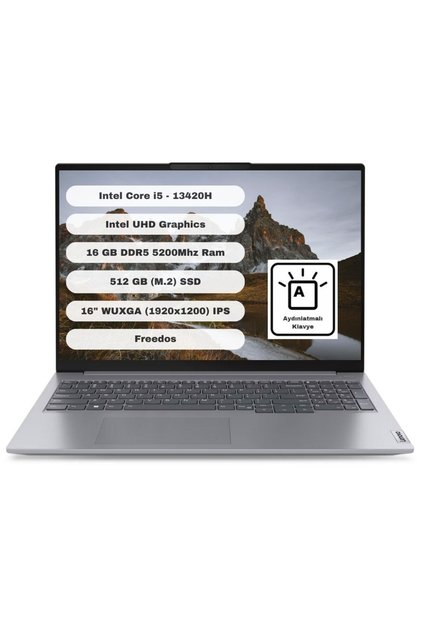 Thinkbook 16 G6 Irl Intel Core I5 13420H 16GB (DDR5-5200) 512GB SSD 16" WUXGA (1920x1200) IPS Freedos 21KH00SXTR