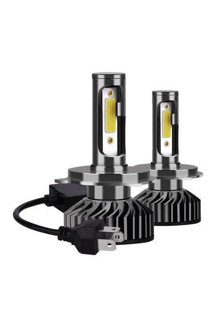 Set de 2 becuri auto LED F2 H4 putere 100W temperatură 6000K lumină alb rece