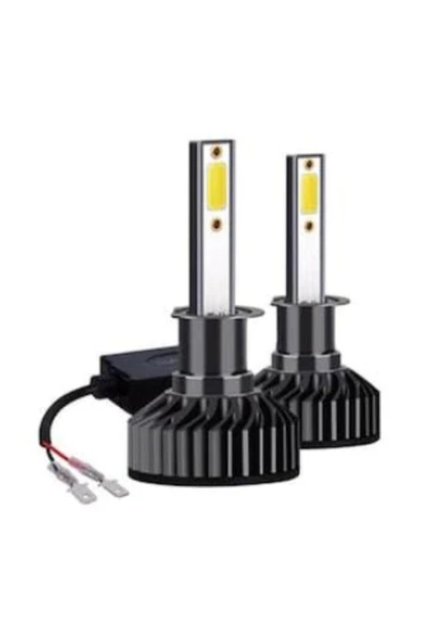Set 2 Becuri LED H1 F2 COB Canbus 100W Lumină Albă Rece 12.000 Lumeni