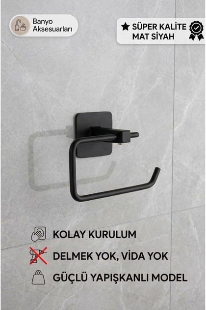 Square Adhesive Open Toilet Roll Holder Wc Paper Holder Bathroom
