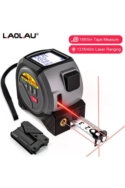 60m CJY007 3-In-1 Laser Rangefinder 5m Tape Measure 60M/196Ft / 40M/131Ft Handheld Laser Meter Measu