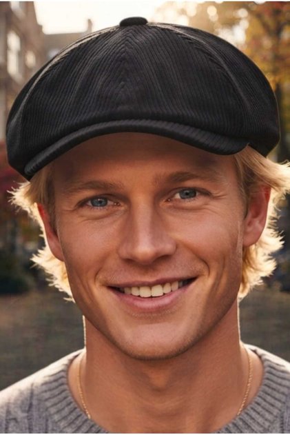 Men's Corduroy Cap with Elastic Back