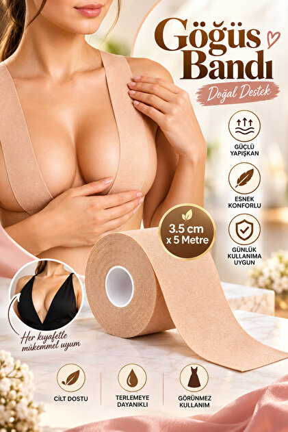 Chest Bandage Wrap 3.5 cm X 5 Meters Flexible Invisible Strong Grip Low-Cut Bandage