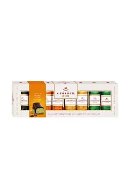 Praline asortate de ciocolată neagră cu umplutură de marțipan 100 g