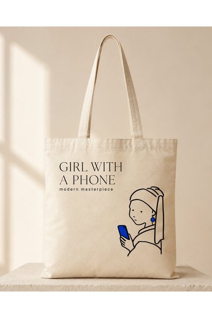 Girl with Pearl Earring Phone Printed Fabric Shoulder Bag