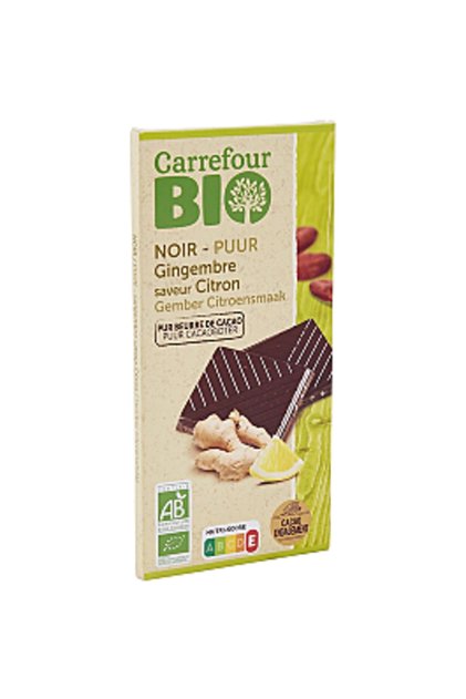Ciocolată neagră organică cu ghimbir și lămâie, 100g