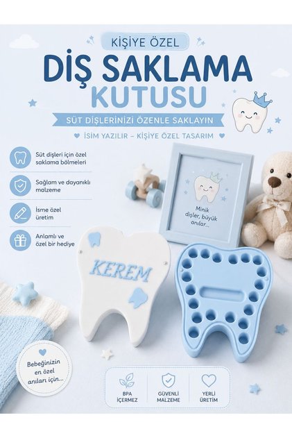 Kişiye Özel Diş Saklama Kutusu – Süt Dişlerini Ömür Boyu Saklayın