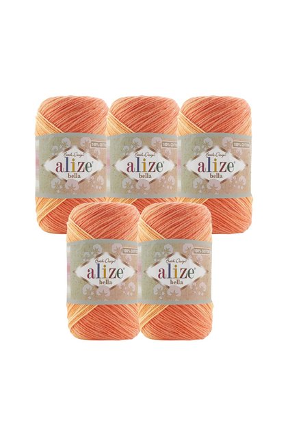 5 buc, Bella Batik 100 - fir de tricotat - 100% bumbac - 100 grame/ 360 metri.