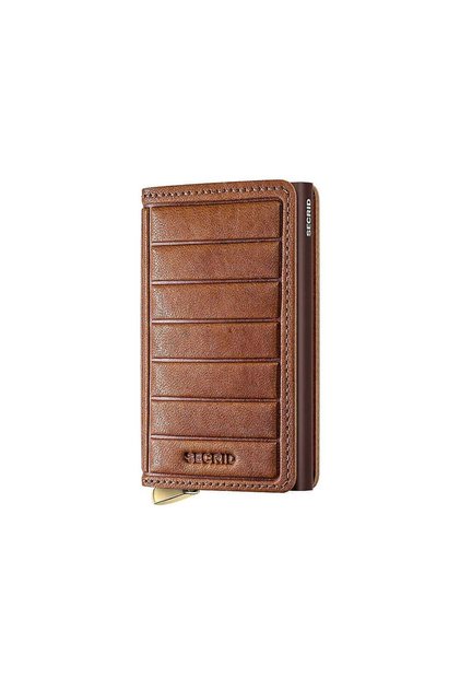 Premium Slimwallet+ Emboss Lines Card Holder Wallet, Brown