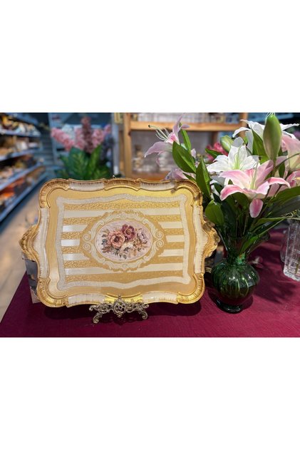 Brand Handcrafted Painted Rosewood Tray 54 cm