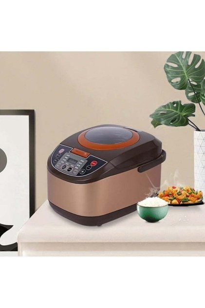 Electric Smart Rice Cooker PT-188 5 Liter Automatic Multi-Function Cooker With Non-Stick Inner Bowl Smart LED Display Window One Button Operation Keep Warm Reheat Ideal For Home Kitchen U