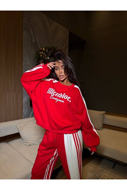 Printed Striped Track Suit Set