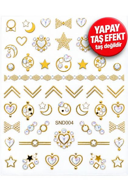 3D Kabartmalı Nail Art Sticker Tırnak Süsleme Stickeri Taş Görünümlü Metalik Efektli Yapışkanlı Saç, Yüz, Tırnak Ve Süs Oje Jel Süs