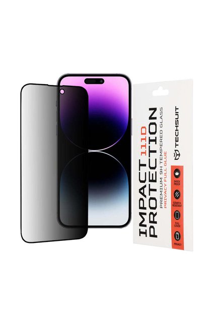 Husă pentru iPhone 14 Pro Max - Techsuit 111D Privacy Full Glue - Neagră