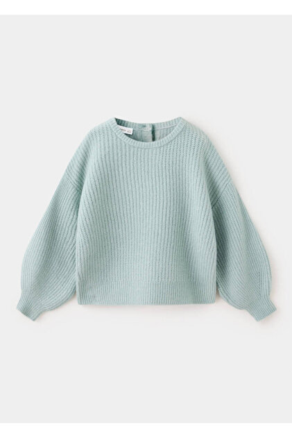 Oversize düğmeli triko bluz