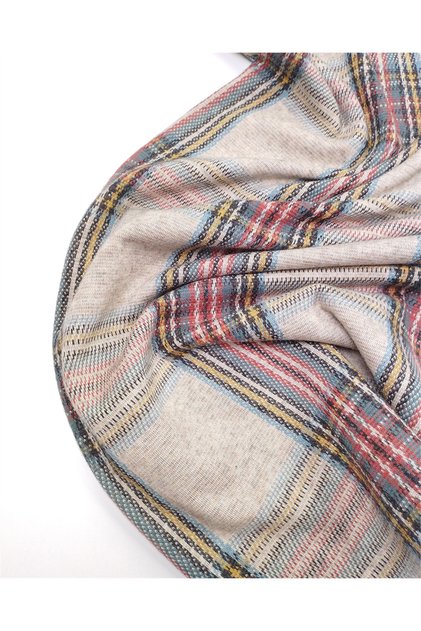 Plaid Jacquard Knitted Fabric in Green, Red, Yellow, Beige Colors for Cardigans & Sweaters 140X285Cm