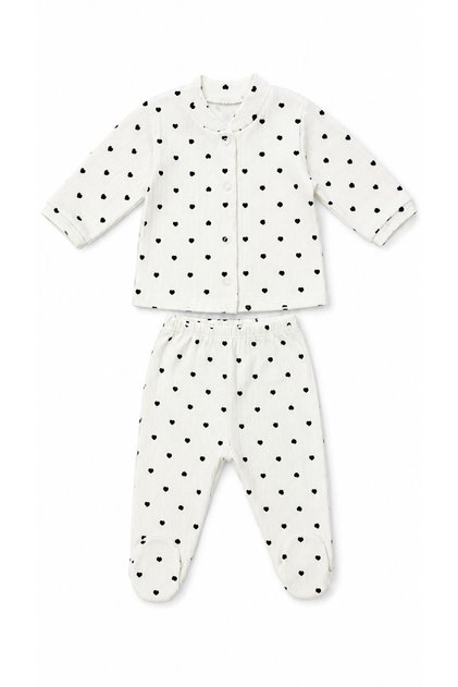 Baby Girl Ribbed 2-Piece Set with Gloves and Booties Bottoms 0-3 Months Hospital Release