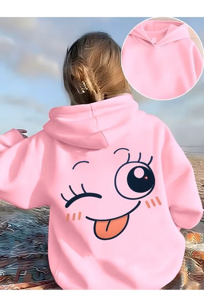 Girls' Hoodie for Fall and Winter, Comfortable and Easy Casual Trend Style, Suitable for Casual Outerwear, Sporty Long Sleeve Fashion Sweatshirt