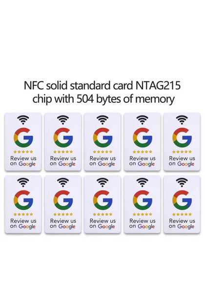 مجموعة من 5 بطاقات تقييم جوجل بتقنية NFC - احصل بسهولة على تقييمات عملائك