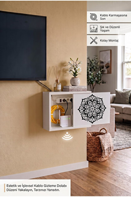 Wooden Fuse Box Storage Wall Mounted Decorative Socket Modem Wifi Hiding Cabinet Organizer
