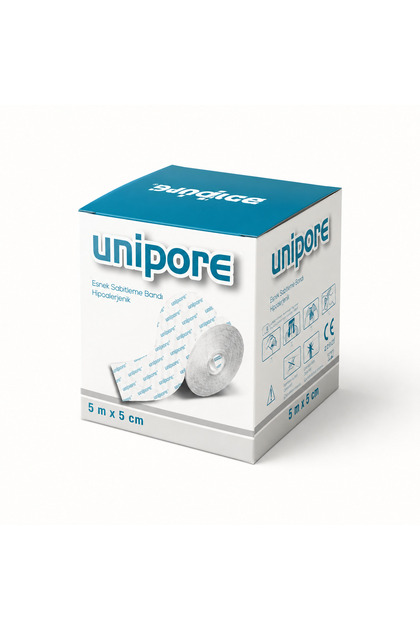 Unipore Esnek Sabitleme Bandı Hipoalerjenik 5 m x 5 cm – 1 Adet