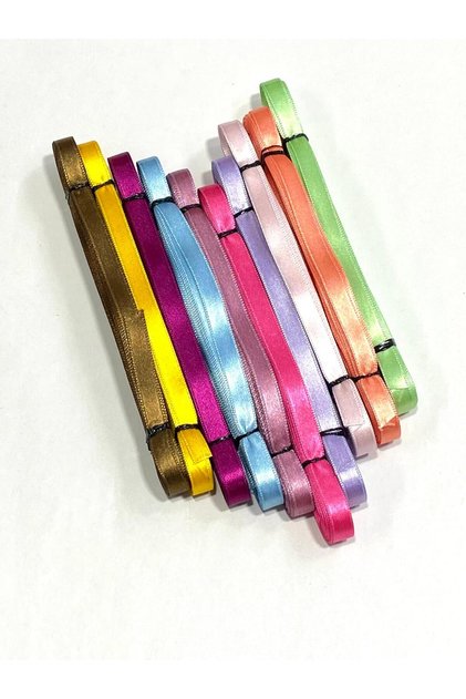 Satin Ribbon 1 cm (10 mm) / Mixed Color / 10 Pieces Package