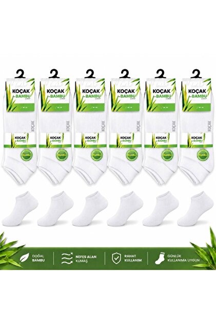 Erkek Bambu Patik Siyah Çorap Dikişsiz 6'lı Paket parfümlü koku yapmayan