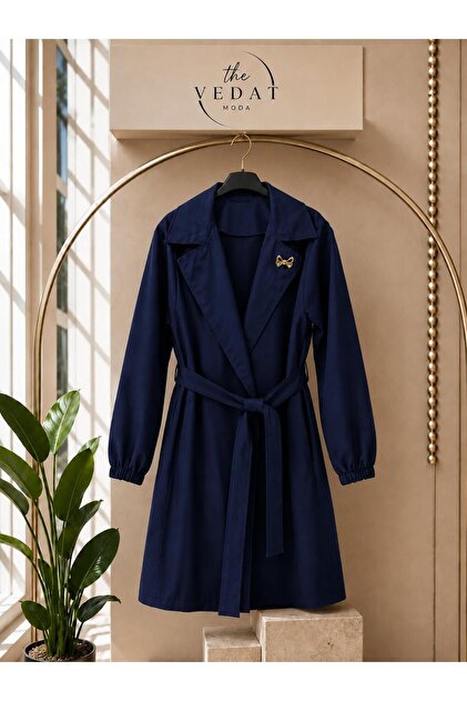 Women's Belted Long Trench Coat -0425