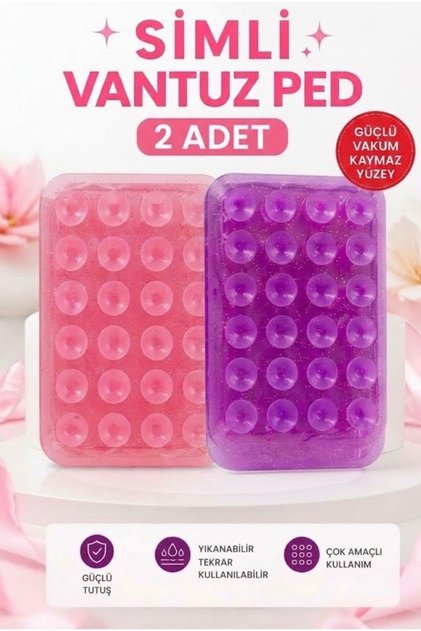 2 Pieces of Glittery Silicone Phone Holder with Suction Cups, Vacuum Non-Slip Adhesive Surface