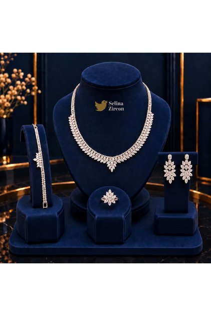 طقم اكسسوارت زركون فاخر نسائي