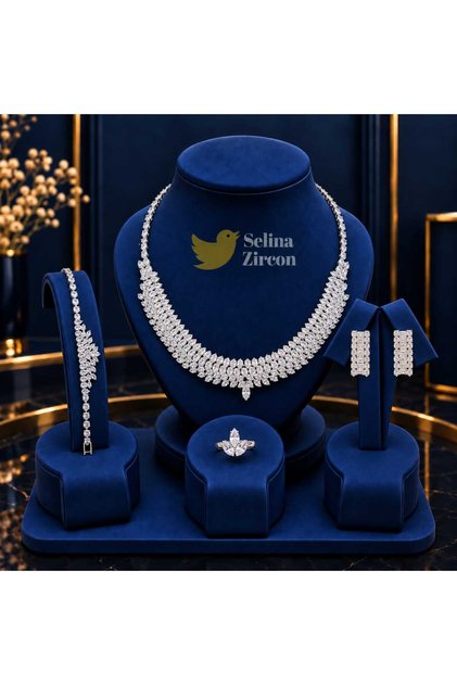 Women's High-End Zircon Jewelry Set Accessories