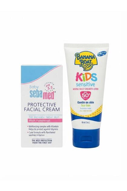 KIDS SENSITIVE SUNSCREEN SPF 50+ PA++++ & BABY PROTECTIVE FACIAL CREAM COMBO