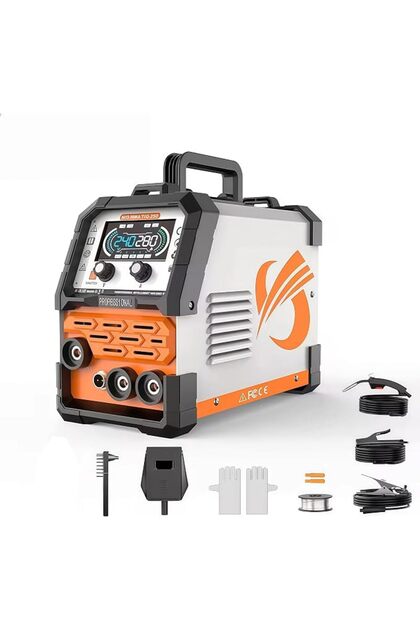 140A MIG Welder, MIGVAN 220V Flux Core MIG/Stick/Lift TIG 3 in 1 Welding Machine with Large LED Digi