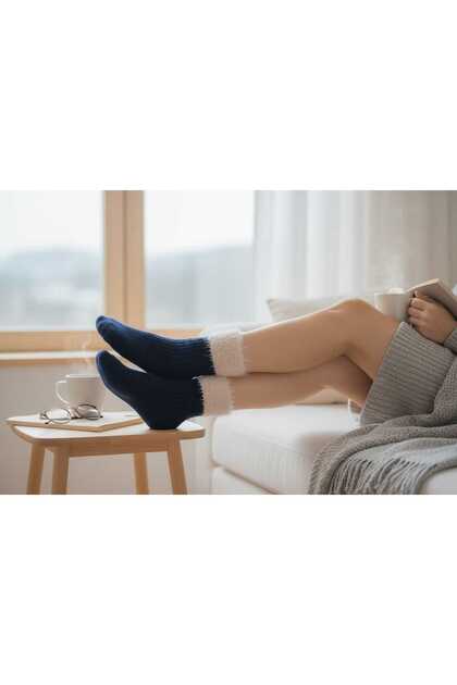 2 pairs of women's winter socks premium series cotton beard detail stylish durable