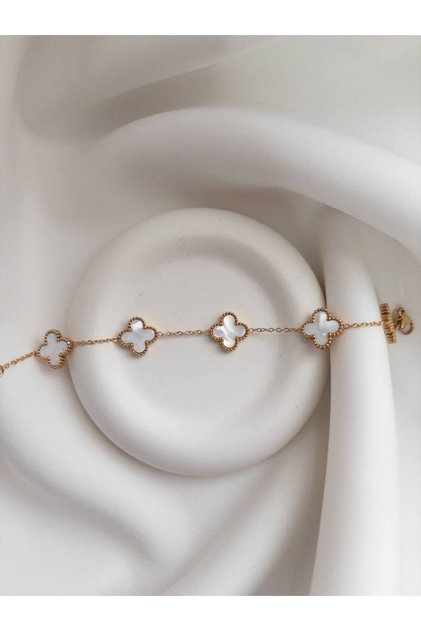 Steel color leaf bracelet