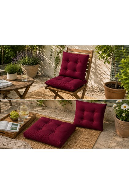 50x50 cm Kapitone Sandalye Minderi – Kare Oturma Minderi – Ev, Balkon, Bahçe ve Mutfak İçin