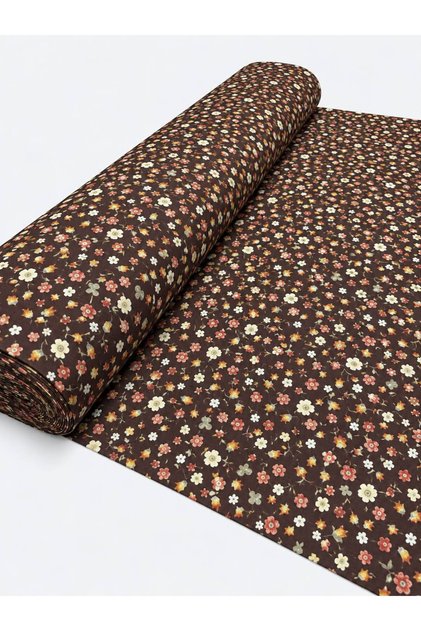 100% Cotton Patterned Poplin Fabric - Floral - (50X170)