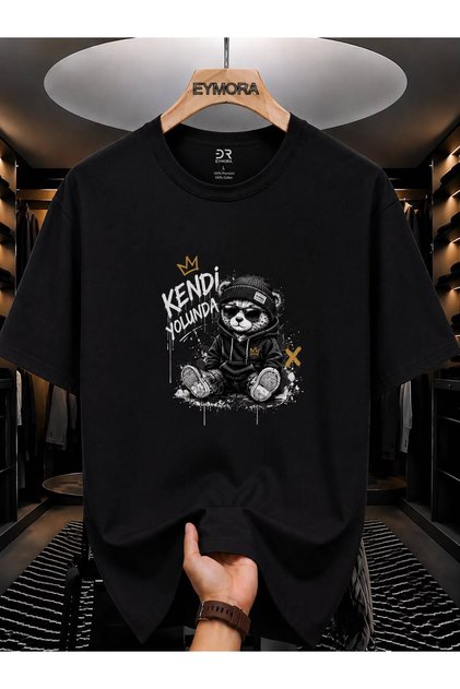 In My Own Way Panda Printed Black Unisex T-Shirt – Fun Streetwear Design