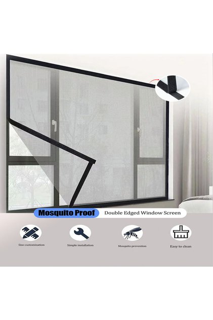 80cm 100cm Summer, home use, simple, black mosquito net mesh, multi size screen window, 2cm self-adh