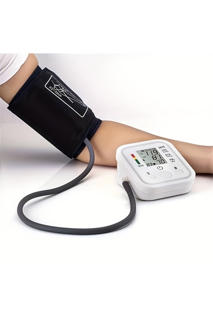 WHITE Automatic Digital ARM Blood Pressure Monitor Sphygmomanometer Tonometer Tensiometer Heart Rate