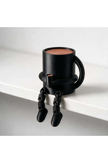 Black Mug Articulated Coffee Figures, Cute Coffee Cup & Coffee Bean Desk Decor, Fidget Toys for Coff